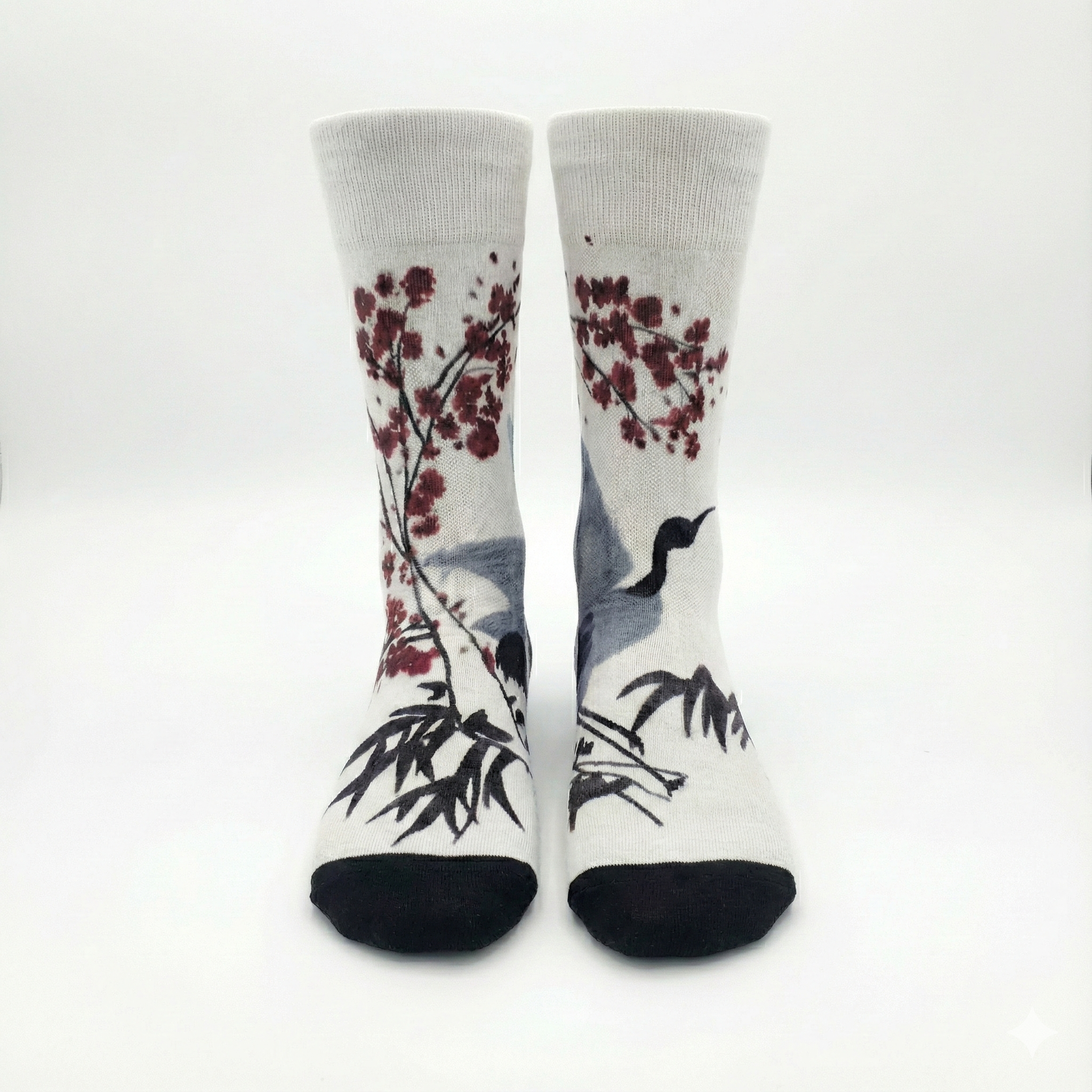 Japanese Watercolor Style Socks Aosagi
