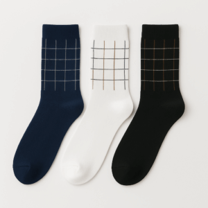 Checker Grid Dress - Black White Navy